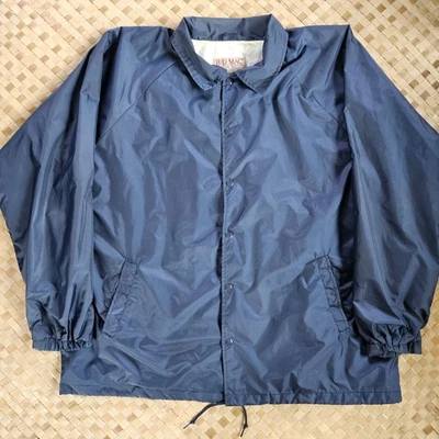 Chaqueta cortavientos Big Mac vintage para hombre XXL azul marino de nailon forrada de algodón Foto 1 de 4