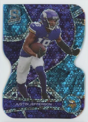 2022 Panini Spectra NEON BLUE Die-Cut Justin Jefferson /50 Vikings #53 A33 - Image 1 of 2