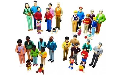 Diverse Family Figures Set 32 Durable Vinyl Characters For Imaginative Play - Image 1 of 4