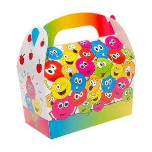 LG-Imports 12 x Treatbox Smiley Face Party Bag Box - Photo 1/3