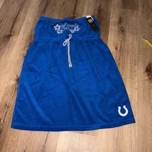 NFL Indianapolis Colts Cover-Up Dress Strapless Terry Cloth Blue NWT - Picture 1 of 6