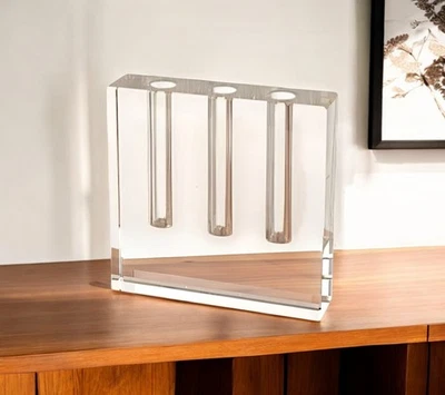 7" Clear Crystal Clear Square Table Vase - Image 1 of 4