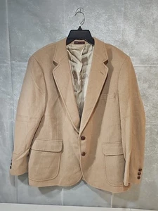 Bachrach Overcoat Mens Wool Cashmere Beige Size 44 Small - Picture 1 of 10