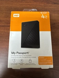 WD WDBPKJ0040BBK-WESN My Passport 4TB External Hard Drive - Black - Bild 1 von 3