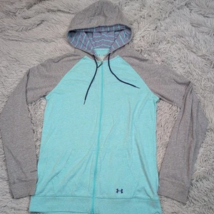 Under Armour Sweatshirt Womens M Blue Hoodie Active Pocket Semi Fitted Comfort - Picture 1 of 12