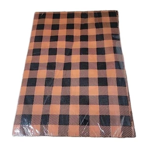 Whaline 120 Sheet Fall autumn tissue paper orange and black Buffalo Plaid Tissue - Picture 1 of 2