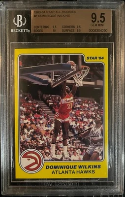1983-94 Star All-Rookies #8 Dominique Wilkins Rookie RC XRC BGS 9,5 verdadera joya+ Foto 1 de 2