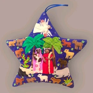 Threads of Hope Peruvian Handcrafts Christmas Nativity Arpillera Ornament Signed - Picture 1 of 12