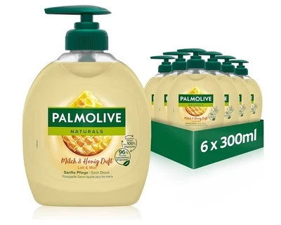 Palmolive Seife Naturals Honig & Milch 6x300ml- flüssige Handseife - Bild 1 von 4