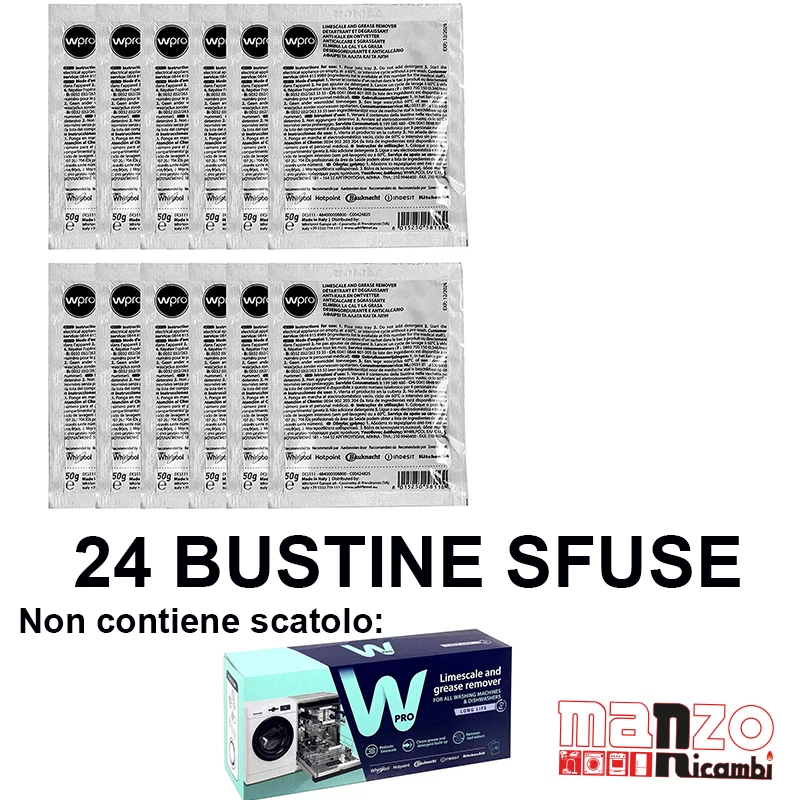 WPRO SGRASSANTE DISINCROSTANTE LAVATRICE LAVASTOVIGLIE 24 BUSTE ANTICALCARE