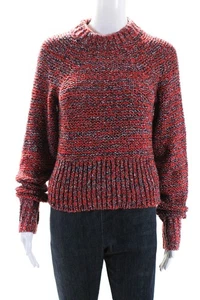 Suéter Current/Elliott Mujer Manga Larga Tejido Abierto Cuello Redondo Rojo Azul Talla 0 - Imagen 1 de 12