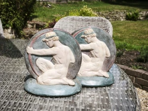 Pair of Compton Pottery Arts & Crafts Classical Archer Bookends-Mary Seton Watts - Picture 1 of 10
