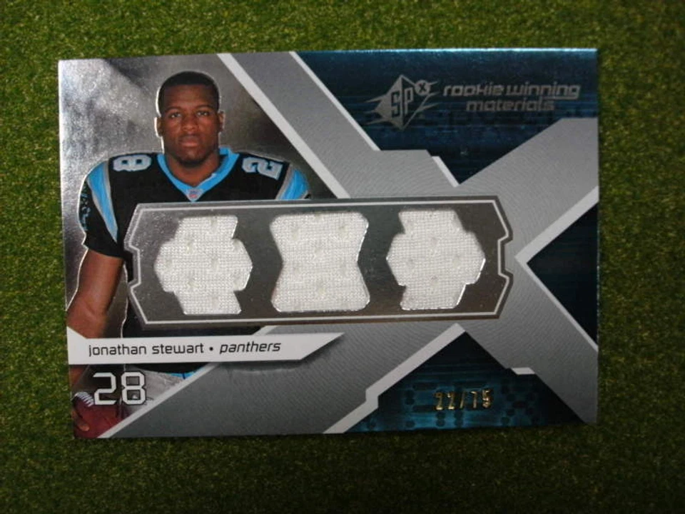 2008 SPX Jonathan Stewart triple jersey Panthers jsy  - Image 1 of 1