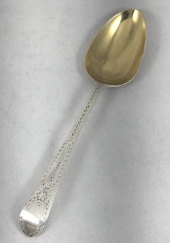 Decorated Georgian London English Sterling by Samuel Adams?  Coffee Spoon Cover