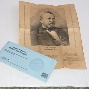 CIVIL WAR  ULYSSES S. GRANT Portrait and Thoughts Reproduction on Parchment - Picture 1 of 1