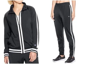 NWT Champion Womens Fitness Tracksuits Jacket & Pants Black/White Size M - Picture 1 of 5