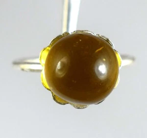 Runder brasilianischer gelber Topas Edelstein Kugelring 17,25 kt/11 Verlobungsgeschenk - Bild 1 von 9