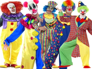 Adult Kill Joy Clown Costume Scary Mens Halloween Fancy Dress Outfit New Clowns - Picture 1 of 27