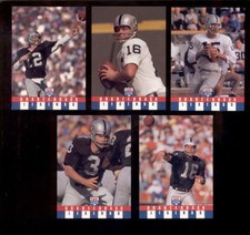 1991 QB Oakland Raiders Set KEN STABLER GEORGE BLANDA JIM PLUNKETT TOM FLORES