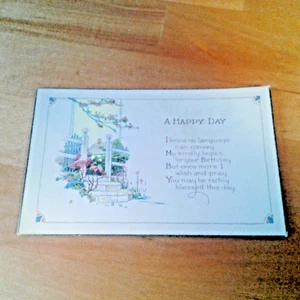 CUMPLEAÑOS: "UN FELIZ DÍA" - ESCRITO EN LA PARTE POSTERIOR 1924 - ¡BONITO! - Imagen 1 de 5