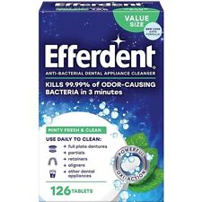 Efferdent Anti-Bacterial Dental Appliance Cleanser, 126 Tablets - Free Shipping
