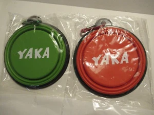 Paquete de 6 cuencos de silicona de 12 oz para perros mascotas plegables rojos y verdes de Yaka - Imagen 1 de 4