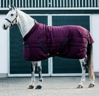 "Horseware Rambo gemütlicher stabiler Teppich Vlieskragen Medium 200g burgundisch 3'9""-7'''"