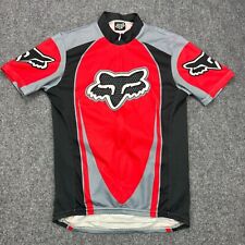 Fox Cycling Jersey Mens Medium Red Black Grey Full Zip Back Pockets