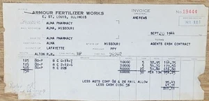 1944 Billhead East St Louis Illinois Armour Fertilizer Works *choice of pieces* - Picture 1 of 2