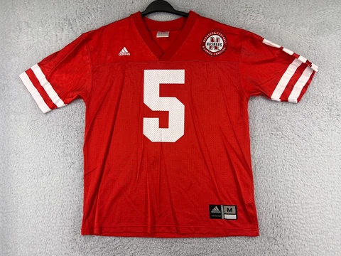 Nebraska Cornhuskers Football Jersey Mens Medium Red Adidas #5 100% Nylon Cover