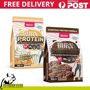 2 x Maxine’s BURN Protein Everyday Protein with Fat Burning 900g 36srv Twin Pack - Picture 1 of 11
