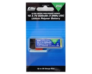 E-Flite Eflite 500mah 1S 3.7V 25C LIPO RC Battery JST Plug EFLB5001S25 120 SR S - Picture 1 of 3