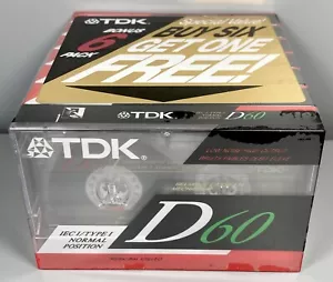 NUOVI TDK D60 nastri audiocassette vuoti ad alta uscita lotto di 7 ~ SIGILLATI - Foto 1 di 3