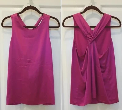 BILL BLASS Sport 100% SEDA Camiseta sin mangas 8 Blusa Camisa Diseñador Top ROSA Foto 1 de 4