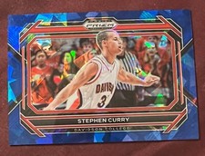 2023-24 Panini Prizm Draft Picks Stephen Curry Davidson Wildcats Blue Ice #/99