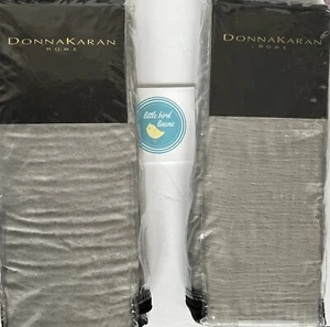 Two Donna Karan EURO Shams Grey Casual Luxe Quilt 26 x 26 Cotton New - Picture 1 of 6