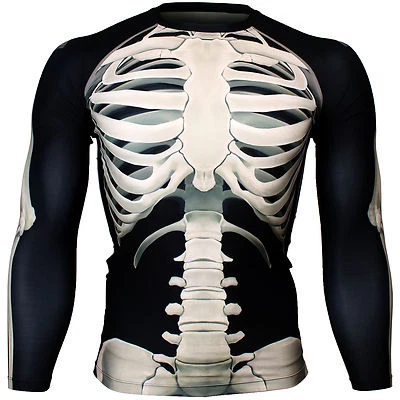 BTOPERFORM [FX-128] Skeleton Skin Tight Compression Base layer MMA Rash guard - Image 1 of 4