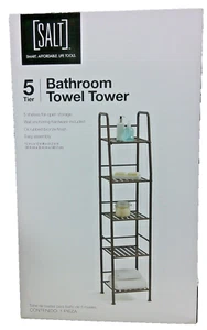 SALT 5 Tier Bathroom Towel Tower Oil Rubbed Bronze Finish - Picture 1 of 3