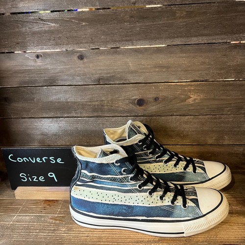 Scarpe sneakers donna Converse CTAS 551566C blu hi top pop righe taglia 9 M ottime condizioni