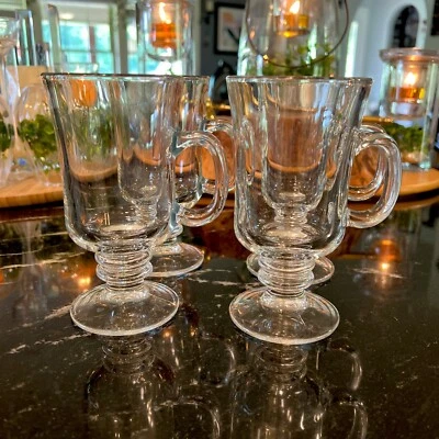 Стаканы Libbey ирландские кофейные кружки прозрачный набор из 4 пьедесталов 8,5 унц - Изображение 1 из 4