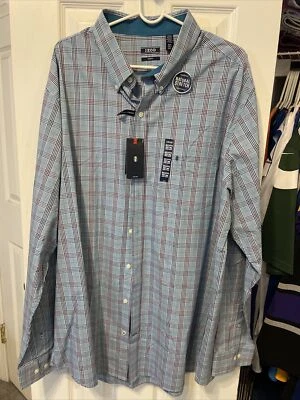 Izod Slim Fit Natural Stretch Men's Blue Button Down Shirt Size 3XLT NWT - Image 1 of 4