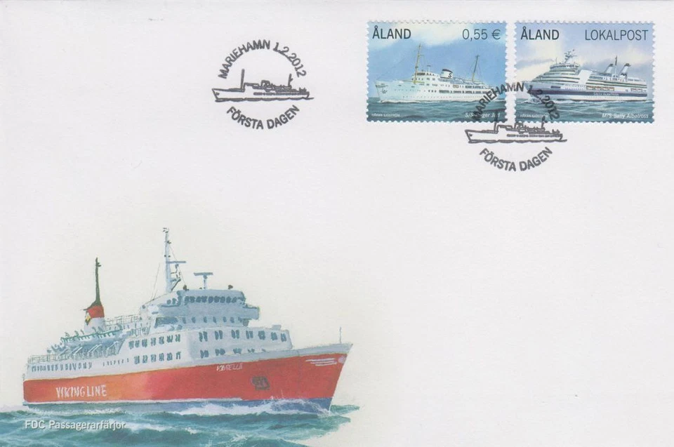 Aland Vintage Europa Viking Barcos Pasajeros Ferries Aland Finlandia FDC 2012 Foto 1 de 1