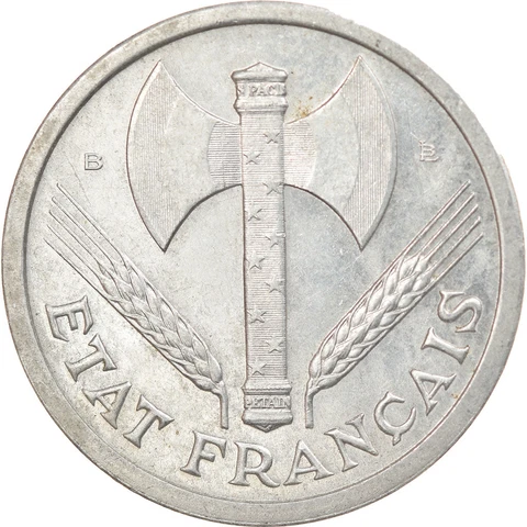 [#916534] Coin, France, Bazor, 2 Francs, 1943, Beaumont - Le Roger, AU, Alumi, n Cover