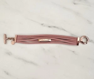 Marc Jacobs Multi Leather Toggle Bracelet Blush Pink & Rose Gold - Picture 1 of 7