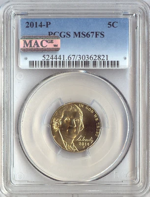 2014-P Jefferson Nickel PCGS MS67 FS Holiday Sale 🎁 - Image 1 of 2