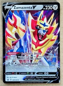 POKÉMON SPADA E SCUDO ZAMAZENTA V STELLA NERA PROMO HOLO SWSH019 QUASI NUOVO+ - Foto 1 di 2