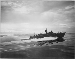 WWII  Motor Torpedo Boat Patrols Coastline New Guinia Digitally Enhanced Photo - Picture 1 of 1