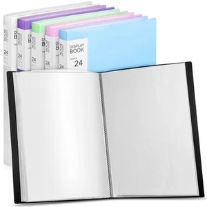 6 Pack Binder with Plastic Sleeves 24 Pocket Art Portfolio Presentation Book ... - Picture 1 of 7