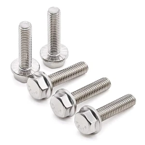 3/8-16 x 1-1/4" (10 pcs) Stainless Steel Flanged Hex Head Bolts Screws, 18/8 ... - Picture 1 of 5