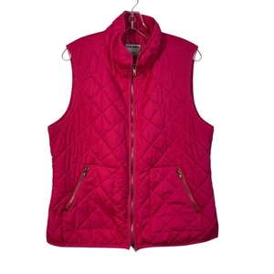 Old Navy Hot Pink Full Zip Gold Hardware Puffer Vest Jacket Large L Winter Coat - Bild 1 von 6
